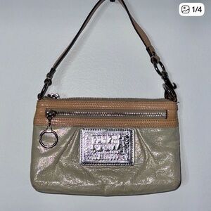 Coach Poppy Shimmer Small Shoulder Mini Bag / Wristlet Y2K